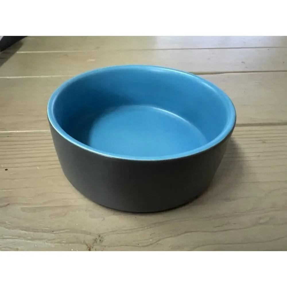 SPUNKYJUNKY Ceramic Dog Cat Bowl 13.5oz Weighted Pet Food Water Dish
